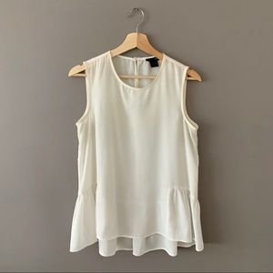 Aqua White Peplum Top